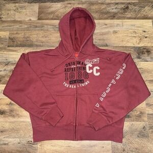 Coca-Cola Dark Red Hoodie 1886‎ Logo Small Original Soda Theme 2021 Collectible